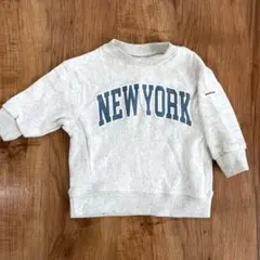 トレーナー　長袖　薄手トレーナー　スエット　グレー　ロゴT