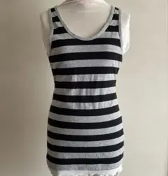Ｖ１９８　ボーダー柄 バッククロス Barakタンクトップ　Ｍのサムネイル