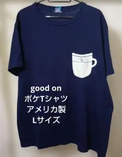 Good On ポケTシャツ ネイビー Lサイズ アメリカ製 グッドオンのサムネイル