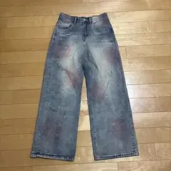 y2k jaded London地底人似　ペイント加工　バギーデニム