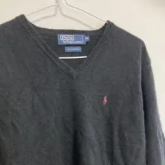 ラルフローレン 子供服 ブラック Vネック ニット　 polo 160サイズ