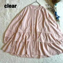 clear ノーカラーチュニック ティアード ピンタック ボリュームスリーブのサムネイル
