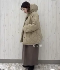 新品未使用 SM2 バラクラバ付ウエストドロストキルトコート サマンサモスモス