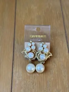 パール ゴールド クリップ式イヤリング