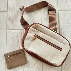 ボディバッグ レディース 配色 フラグメントケース　2点セット軽量