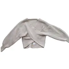 GRL ベージュ クロスオーバー ニットセーター