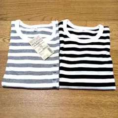 無印良品　ボーダー長袖Tシャツ2着セット　120cm