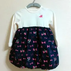 100☆ミニー　ワンピ　バルーンスカート❇新品❇長袖❇プリンセス❇ディズニー❇