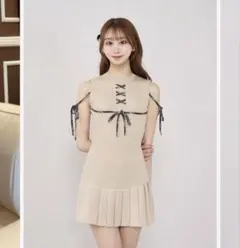 ドッキングレースアップミニワンピース