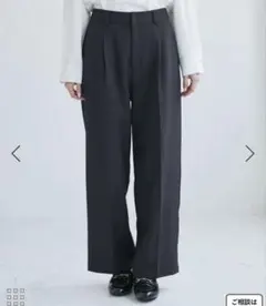 ROPE PICNICレディハンサム ウールライクウエストタックセミワイドパンツ