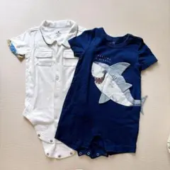 〈２枚〉 GAP ボーダー ロンパース 80cm