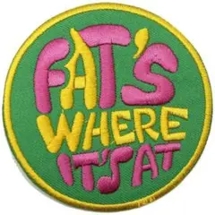 アイロンワッペン FAT`S WHERE IT`S AT メッセージ