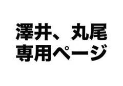 澤井、丸尾 専用ページ