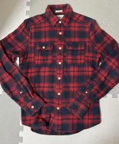 Abercrombie & Fitch アバクロ ネルシャツ チェック　赤色