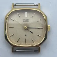 稼働品　CITIZEN QUARTZ 腕時計 スクエア　ゴールド　ヴィンテージのサムネイル