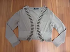 美品■　HIROKO BIS ビーズ装飾ボレロ　ブラウン系　サイズ11のサムネイル