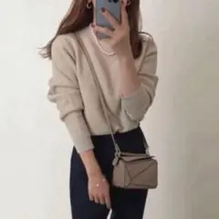 ユニクロ UNIQLO ウォッシャブルストレッチミラノリブクルーネックセーターS