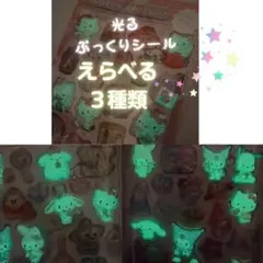 光る☆ 蓄光ぷっくりシール 選べる　３種類