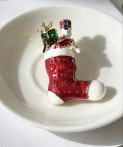 クリスマス ソックス ブローチ くるみ割り人形 ギフト