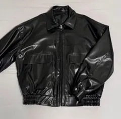 ブラック合成皮革ジャケット Fサイズ