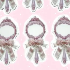 1枚65円 プラ板　プラパーツ　プリンセス　手鏡　ピンク