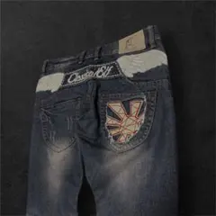 Y2K 平成ギャル archive 00s デニム 翼 刺繍 スタッズ グランジ