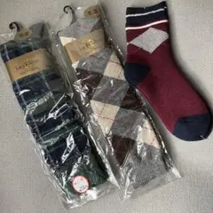 Lacy Ribbon 靴下　ハイソックス アーガイル柄　23〜25cm