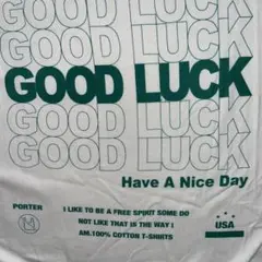 GOOD LUCK プリント Tシャツ ホワイト