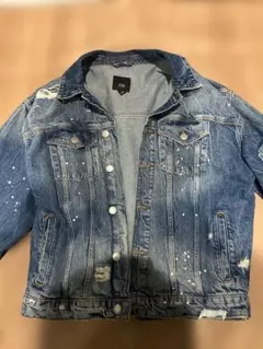 ASOS購入　デニム　トラッカージャケット　ダメージ　ペンキ