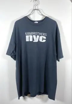 90s USA製 68&BROTHERS Tシャツ NYCロゴ 黒フェードのサムネイル