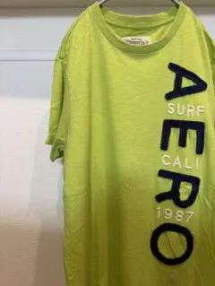 AEROPOSTALE Tシャツ M 黄緑 ライムグリーン ビッグロゴ 半袖のサムネイル