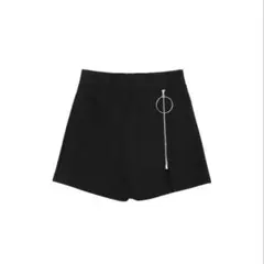 ブラックショートパンツ スカート ジッパー付き