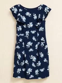 【美品】Rew de Rew 花柄 ワンピース ネイビー ポケット付 Mのサムネイル