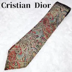 美品✨クリスチャンディオール ネクタイ ペイズリー シルク100% ブラウン