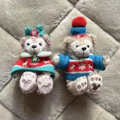 Xmas ダッフィー　シェリーメイ　ぬいぐるみチャーム