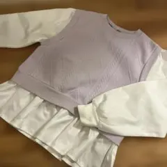 薄紫 ラベンダー 長袖トップス 120cm