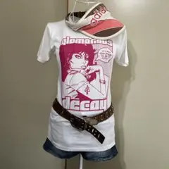 y2k 平成ギャル　海外ガール　グランジ　USA製　Tシャツ　古着　希少のサムネイル