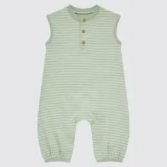 【新品未使用】UNIQLO ユニクロ ショートオール（ボーダー・ノースリーブ）