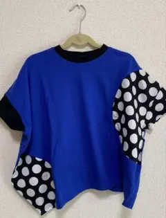 minau キッズ Tシャツ おしゃれ　130cm 青 水玉のサムネイル