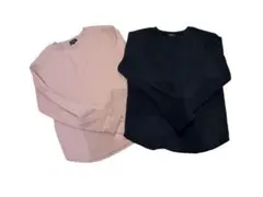 ユナイテッドアローズ　キッズ　長袖カットソー　2枚セット ピンク 黒　155