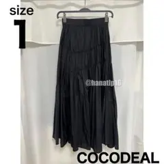COCODEAL ココディール シアーギャザーアシメフレアスカート ブラック 黒のサムネイル