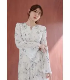 Tiered Floral Pleated Dress Herlipto