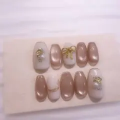 現品　ネイルチップ　マグネット　成人式　振袖ネイル