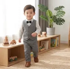 キッズフォーマル110 グレー4点セット 入園式 七五三 結婚式 男の子