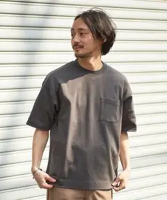 【美品】Ciaopanic Typy グレー カーキ　コットンシルケットTシャツ