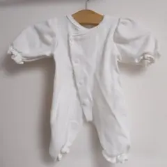 MONBEBE ホワイト ベビードレス フリル袖