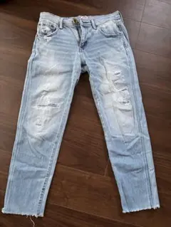 RODEO CROWNS ライトブルー ダメージデニム