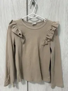 Bee Bee ベージュ フリル長袖カットソー