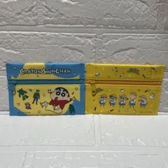 セリア　クレヨンしんちゃん　フラットミニポーチ　２種