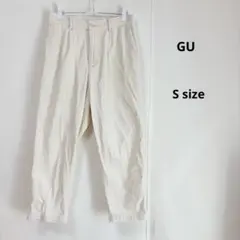GU ジーユー　コーデュロイワイドテーパードイージーアンクルパンツ　S